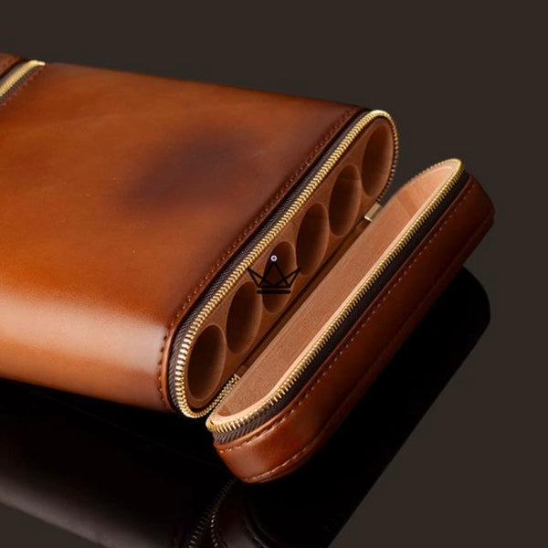 Etui de voyage cuir COHIBA ZIPY - 6 cigares - Atelier Atypique