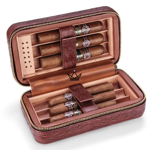 Etui de voyage cuir CLINT CROCO - 6 cigares - Atelier Atypique