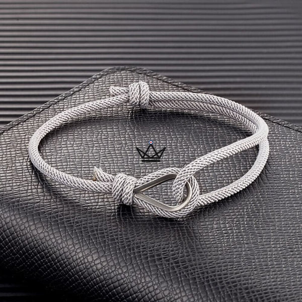 Silberfarbenes Tropfen-Armband mit verstellbarem Band — NEXUS, 1 Armband / Grau