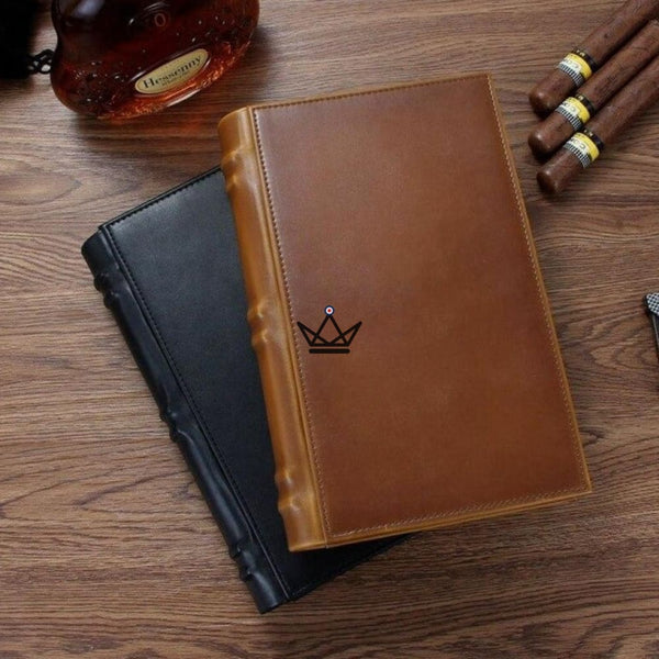 Cave à cigare en cuir - CUBA SECRET BOOK original luxe caché livre marron noir