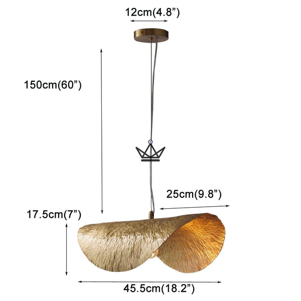 Lustre Suspension Feuille d'Or - Brass Goldyz - - luminaire - Cadeau, Noël, Anniversaire, Original - Atelier Atypique
