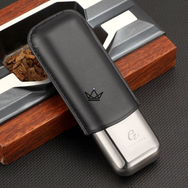 Etui de voyage cuir Savoy Elite - 2 cigares - - etui cigare - Cadeau, Noël, Anniversaire, Original - Atelier Atypique