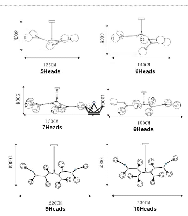 Lustre plafonnier industriel articulé - Branching Bubble - - luminaire - Cadeau, Noël, Anniversaire, Original - Atelier Atypique