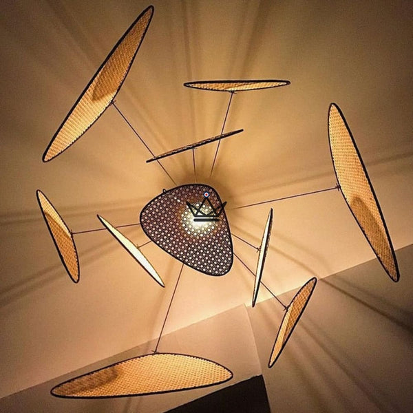 Lustre suspension Luminaire - Screen Rotin - - luminaire - Cadeau, Noël, Anniversaire, Original - Atelier Atypique