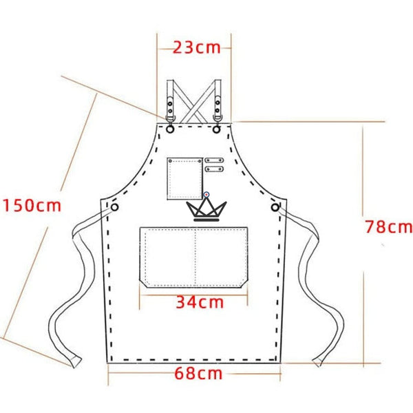 Tablier en toile vintage - WEEYI BARISTA - - Tablier de cuisine - Cadeau, Noël, Anniversaire, Original - Atelier Atypique
