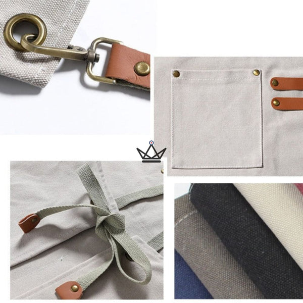 Tablier en toile vintage - WEEYI BARISTA - - Tablier de cuisine - Cadeau, Noël, Anniversaire, Original - Atelier Atypique