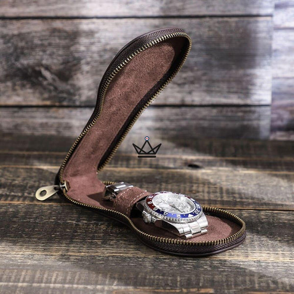 Pochette de voyage pour montre de luxe - Monteguardia Unum - - Remontoirs - Cadeau, Noël, Anniversaire, Original - Atelier Atypique