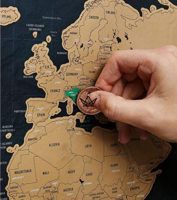 Carte du monde à gratter - 82.5 x 59.4 cm - Atelier Atypique