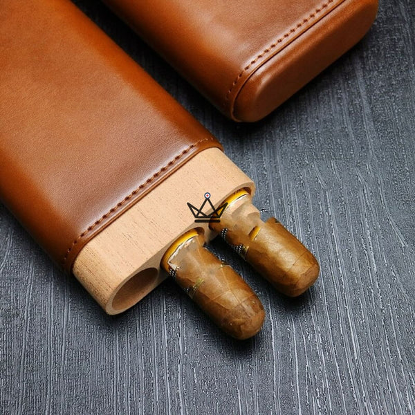 Etui 2 ou 3 cigares - DAMAS WOOD - - Etui à cigare - Cadeau, Noël, Anniversaire, Original - Atelier Atypique