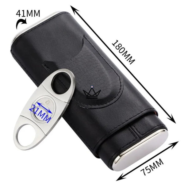 Etui 3 cigares et Coupe-Cigare - NEBOS - - Etui à cigare - Cadeau, Noël, Anniversaire, Original - Atelier Atypique