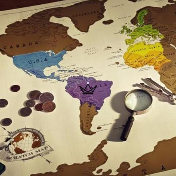 Carte du monde à gratter - Vintage 88 x 52 cm - Atelier Atypique