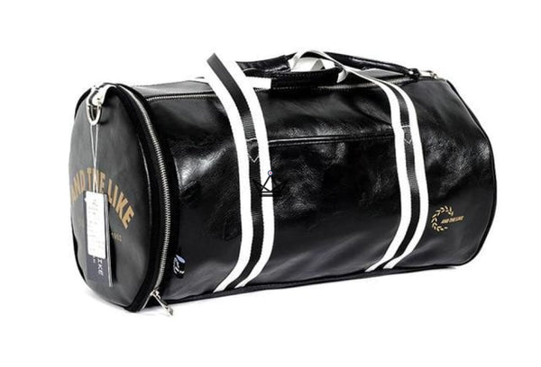 sac de sport vintage cuir fred perry style noir