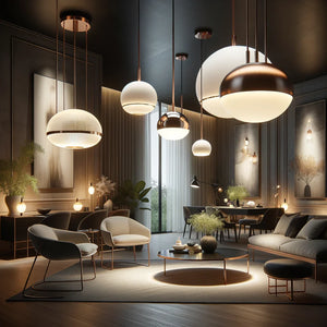 Éclairage de Luxe : Lustres Suspension Luminaire Meblo Lumina et Alvar Dome