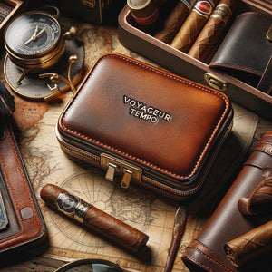 Personnalisez Votre Expérience Cigare avec l'Étui en Cuir "Voyageur Tempo"