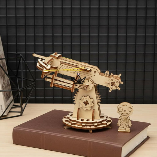 Mittelalterliches Holz-3D-Puzzle Balliste mit Figur und Geschossen - VELITE