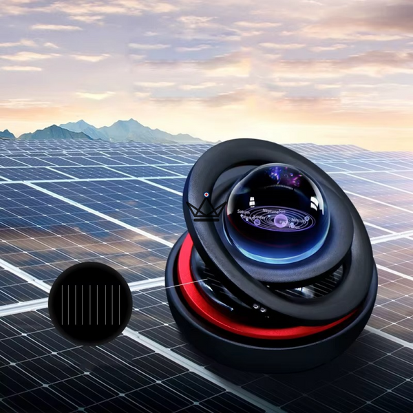 Magnetisches Sonnensystem mit Solarenergie, rotierende Ringe - HELIA
