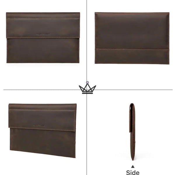 Personalisierbare Macbook-Hülle aus Leder 13"-14" - Voyageur MISSIVE