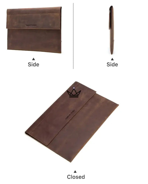 Personalisierbare iPad-Laptoptasche 13" aus Leder — Voyageur PLI – 11/13