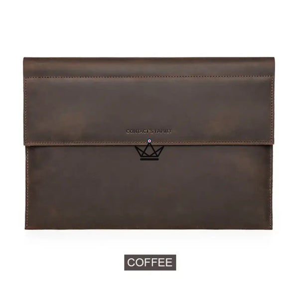 Personalisierbare Macbook-Hülle aus Leder 13"-14" - Voyageur MISSIVE