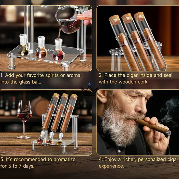 Infuseur à cigare 3 tubes - Infusio Alchimía - [] - Infuseur cigare - Cadeau, Noël, Anniversaire, Original, Fête des pères, fête des mères - Atelier Atypique