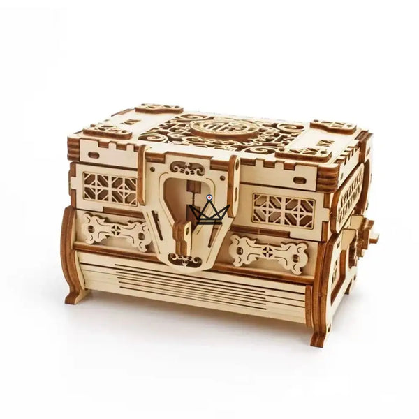 3D-Holzpuzzle Schatzkiste mit Geheimfach auf Füßen - ARCANE