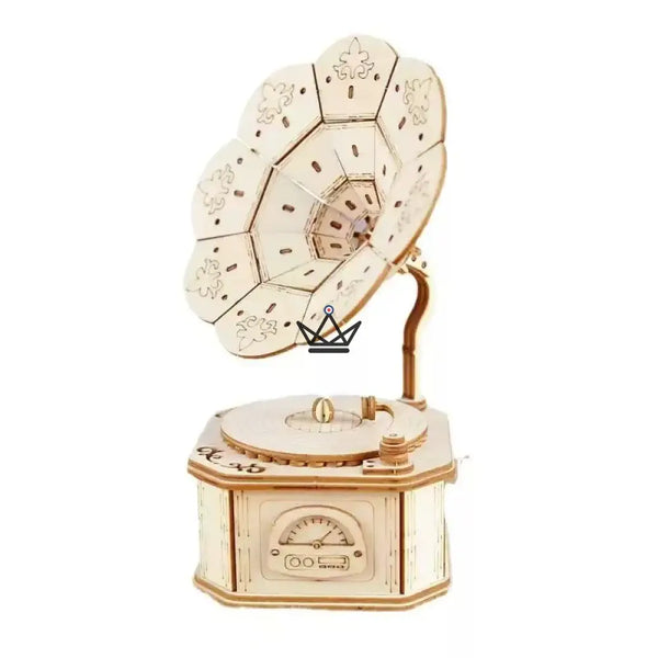 3D-Holzpuzzle Grammophon Spieluhr mit Kurbel - SERENADE