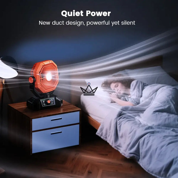 NOELY Tragbarer Akku-Ventilator — 20.000 mAh, LED & Powerbank