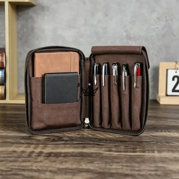 Leder-Taschenorganizer - Stifte & Notizbücher anpassbar - VOYAGEUR Plume