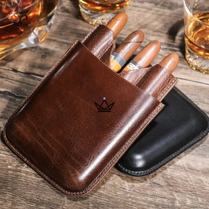 Etui 4 cigares en cuir personnalisable - Voyageur Elixir -  - etui cigare personnalisable - Cadeau, Noël, Anniversaire, Original, Fête des pères, fête des mères - Atelier Atypique