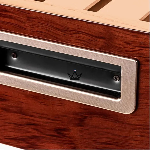 Zigarrenhumidor Zeder Aura – Palisander & Abalone, 100 Zigarren, verstellbare Zederteiler, Goldschloss