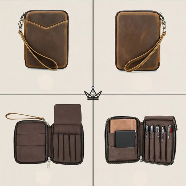 Leder-Taschenorganizer - Stifte & Notizbücher anpassbar - VOYAGEUR Plume