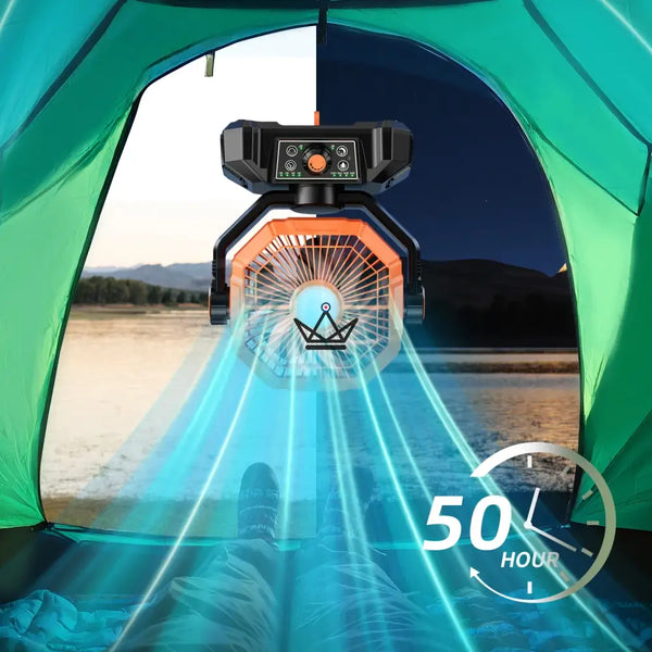 NOELY Tragbarer Akku-Ventilator — 20.000 mAh, LED & Powerbank