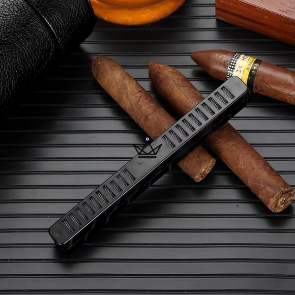 ORBAL Edition Reisehumidor – zylindrisch, Echtes Leder & Zedernholz, 5 bis 10 Zigarren, Schwarz oder Braun
