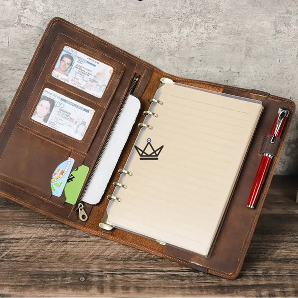 Organiseur A5 en Cuir personnalisable  — VOYAGEUR Agenda