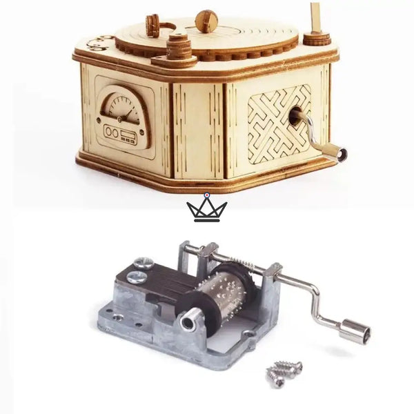 3D-Holzpuzzle Grammophon Spieluhr mit Kurbel - SERENADE