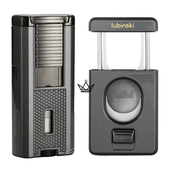 Deluxe Torch Lighter &amp; Cigar Cutter Pack - Praetor King