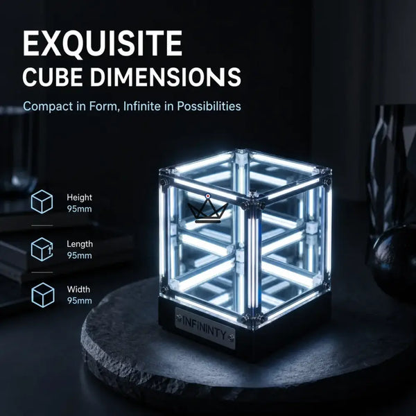 Wiederaufladbare LED-Hypercube-Lampe mit Unendlichkeitseffekt - QUANTA