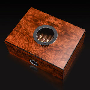 Cave à cigares de luxe avec hublot – Hublot Prestige 50 cigares - [] - cave a cigare - Cadeau, Noël, Anniversaire, Original, Fête des pères, fête des mères - Atelier Atypique
