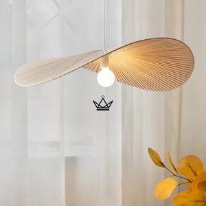Suspension Verti Wabi — lustre design 60 & 80 cm | Blanc,  Beige, Lin - ["maj-filtre"] - luminaire - Cadeau, Noël, Anniversaire, Original, Fête des pères, fête des mères - Atelier Atypique