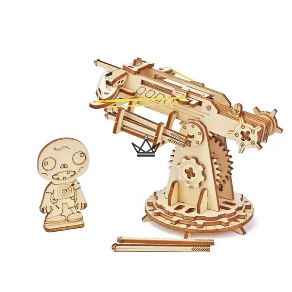 Mittelalterliches Holz-3D-Puzzle Balliste mit Figur und Geschossen - VELITE