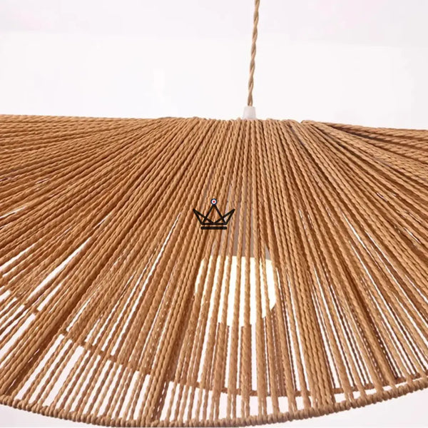 Hängeleuchte FOLIA — handgeflochtenes Rattan, Blattform
