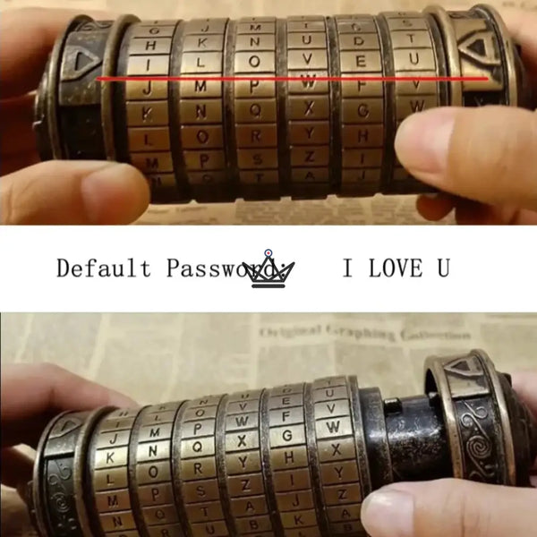 Cryptex Da Vinci – Coffre à message codé en bronze