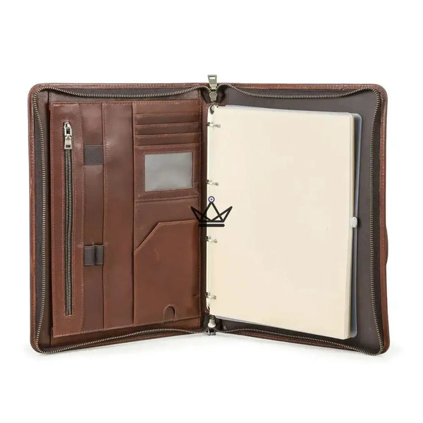 Personalisierbarer A4-Lederkonferenzmappe — iPad Pro & Ordner — VOYAGEUR PadFolio