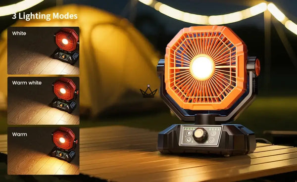 NOELY Tragbarer Akku-Ventilator — 20.000 mAh, LED & Powerbank
