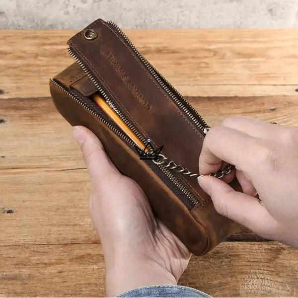 Trousse en Cuir personnalisable - Crayons & stylos- VOYAGEUR Sketch