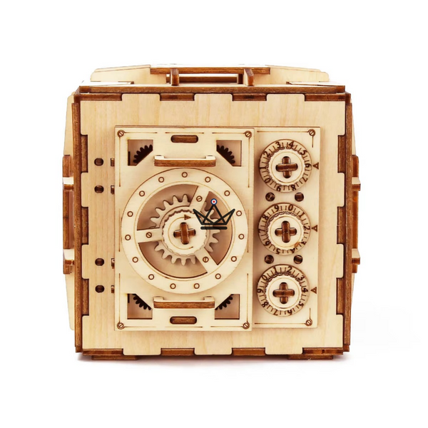 3D-Holzpuzzle Tresor mit Zahlenkombination, mechanischer Bausatz - BASTION