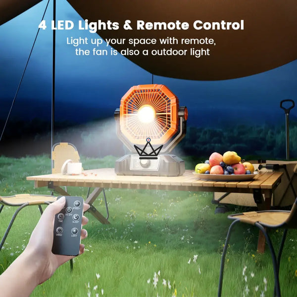 NOELY Tragbarer Akku-Ventilator — 20.000 mAh, LED & Powerbank