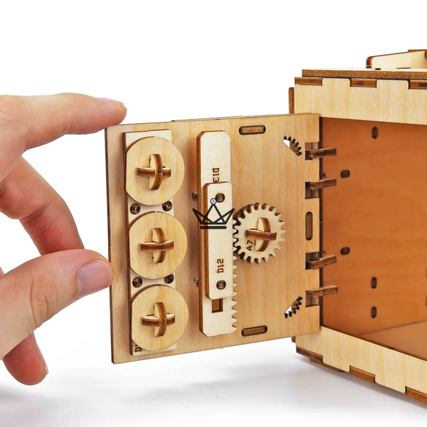 3D-Holzpuzzle Tresor mit Zahlenkombination, mechanischer Bausatz - BASTION