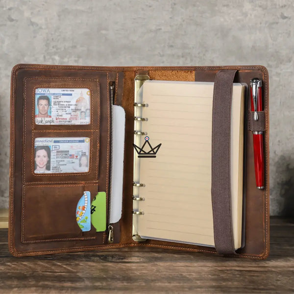 Organiseur A5 en Cuir personnalisable  — VOYAGEUR Agenda