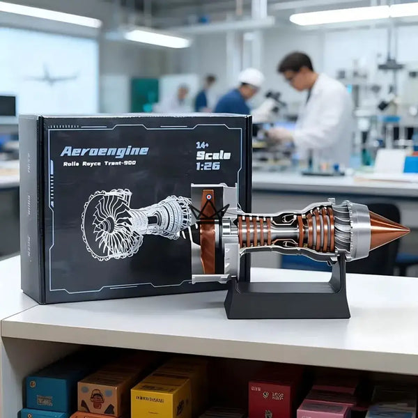 Modell eines Turbofan-Flugzeugtriebwerks im Schnitt, 3D-Bausatz - AEROS